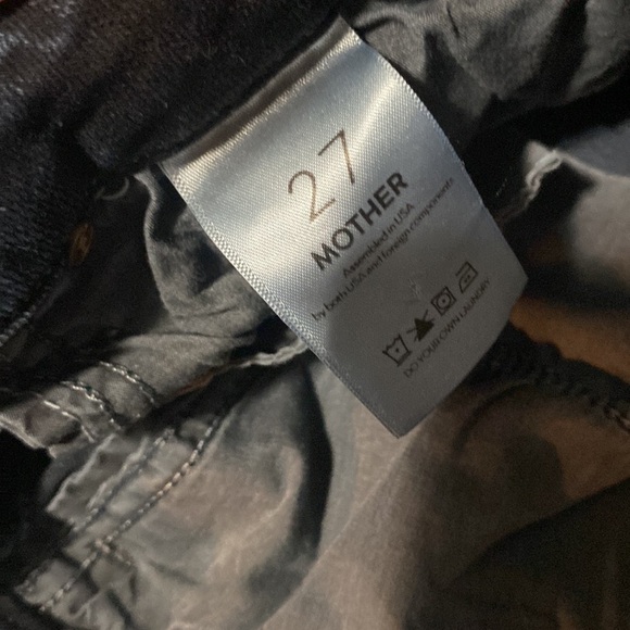 MOTHER HIGH WAISTED LOOKER ANKLE FRAY IN LAST CALL DARK WASH HI RISE STRETCH DNM - Picture 10 of 16